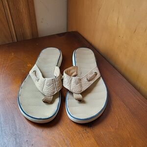 NEW Sperry Leather Tan Flip Flops for Women